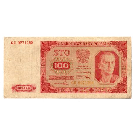 Lengyelország 100 Zloty Bankjegy 1948 P139b M139e keret nélkül