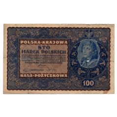 Lengyelország 100 Márka Bankjegy 1919 P27 M27c