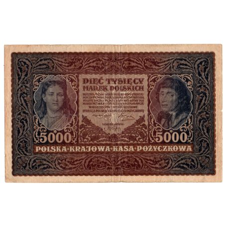 Lengyelország 5000 Márka Bankjegy 1920 P31 M31d