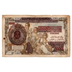 Szerbia 1000 Dinár Bankjegy 1941 P24