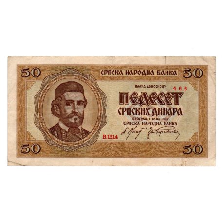 Szerbia 50 Dinár Bankjegy 1942 P29