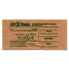 Szerbia-Belgrád AIK Banka 100 Euro kötegelő szalag