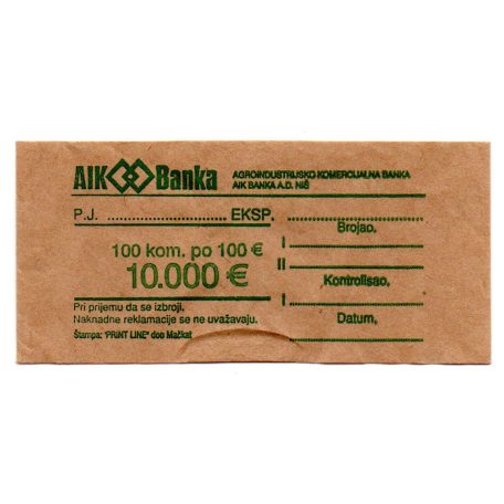 Szerbia-Belgrád AIK Banka 100 Euro kötegelő szalag