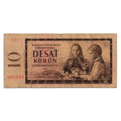 Csehszlovákia 10 Korona Bankjegy 1960 P88d S sorozat